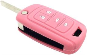 img 1 attached to 🔑 Vibrant Pink 4-Button Silicone Key Cover for 2010-2014 Camaro Flip Folding Key Case