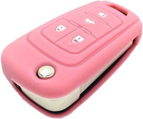 img 2 attached to 🔑 Vibrant Pink 4-Button Silicone Key Cover for 2010-2014 Camaro Flip Folding Key Case