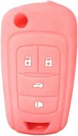 🔑 vibrant pink 4-button silicone key cover for 2010-2014 camaro flip folding key case logo