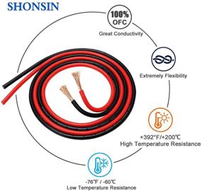 img 1 attached to 🔌 SHONSIN 6 Gauge Silicone Wire - Ultra Flexible 6 AWG Copper Wire - High Temperature Resistant - 100 Amps, 600V Rating - 10ft Red & 10ft Black Separated