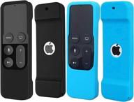 📱 чехол-перчатка из ударопрочного силикона для пульта дистанционного управления apple tv 4k 4-го и 5-го поколения - черный и синий, hjyuan логотип