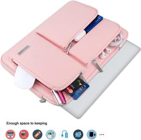 img 1 attached to Lacdo 360° Protective Laptop Sleeve Case for 13 inch MacBook Pro & MacBook Air, 12.9 inch iPad Pro - Pink