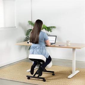 img 2 attached to VIVO Ergonomic Kneeling Chair - Improve Posture with Angled Seat 🪑 - Thick Cushions - Adjustable Stool for Home and Office - White (DN-CH-K01W)