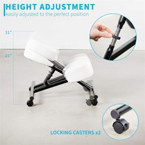 img 1 attached to VIVO Ergonomic Kneeling Chair - Improve Posture with Angled Seat 🪑 - Thick Cushions - Adjustable Stool for Home and Office - White (DN-CH-K01W)