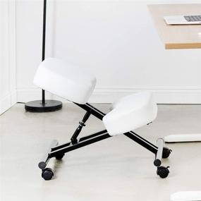 img 3 attached to VIVO Ergonomic Kneeling Chair - Improve Posture with Angled Seat 🪑 - Thick Cushions - Adjustable Stool for Home and Office - White (DN-CH-K01W)