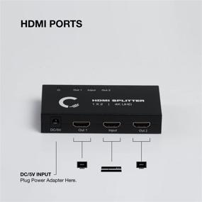 img 3 attached to 🔌 Профессиональный разветвитель HDMI 1x2: Ultra HD 4K/2K, Full HD/3D 1080P, HDMI 1.4 для HDTV, PS4/PS3, XboxOne/360, DVD, Blu-ray