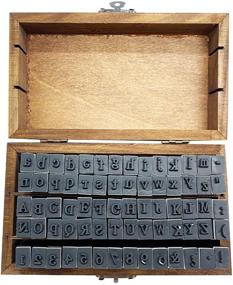 img 2 attached to Premium 70Pcs Dark Wooden Rubber Alphabet Letter Number Stamps - Ideal for DIY Craft, Card Making, and Scrapbooking