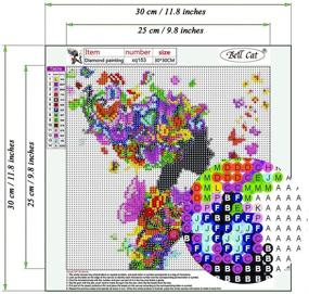 img 3 attached to 🌸 Элегантный набор для вышивки "BELLCAT Фея цветов" с бриллиантами - набор 5D с полным покрытием, круглыми стразами и все необходимыми материалами для творчества взрослым и детям - идеальный подарок для создания украшений в интерьере (Модель q153)
