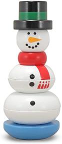 img 4 attached to 🧸 Snowman Stacker Wooden Toddler Toy by Melissa & Doug (8 pieces)