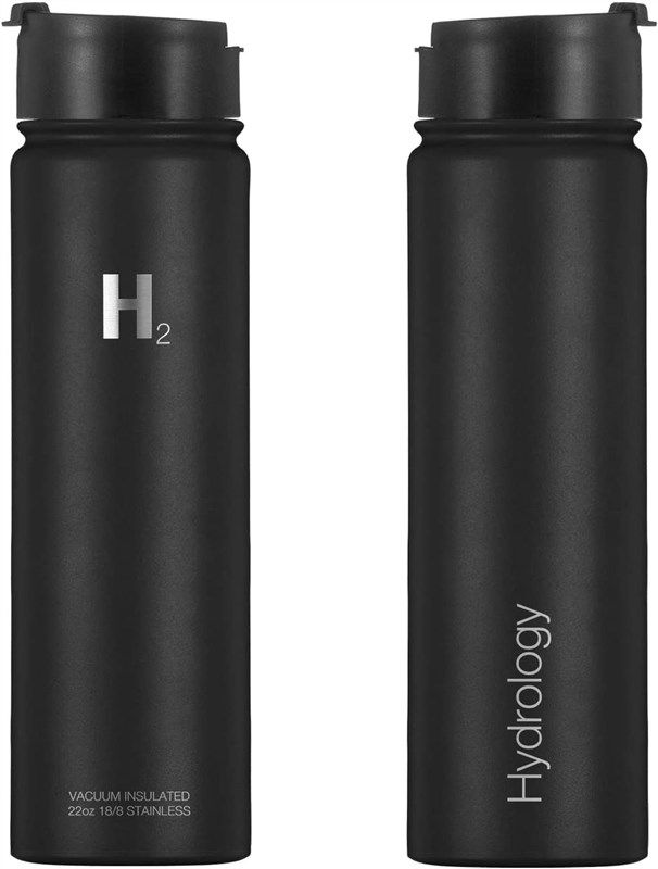 H2 HYDROLOGY Water Bottle - 18 oz, 22 oz, 32 oz, 40 oz, or 64 oz with 3  LIDS Double Wall Vacuum Insulated Stainless Steel Wide Mouth Sports Hot &  Cold