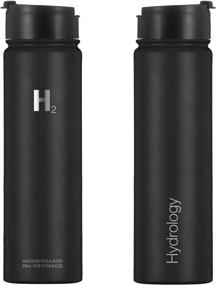 img 1 attached to 🥤 H2 Hydrology Adventure Water Bottle: 3 LIDS, Double Wall Vacuum Insulated Stainless Steel Wide Mouth, Sports Hot & Cold Leak Proof Sweat Free Thermos