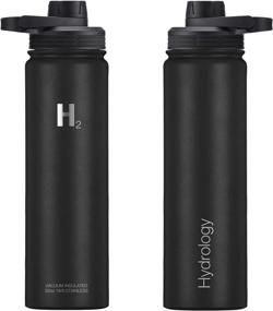 img 2 attached to 🥤 H2 Hydrology Adventure Water Bottle: 3 LIDS, Double Wall Vacuum Insulated Stainless Steel Wide Mouth, Sports Hot & Cold Leak Proof Sweat Free Thermos