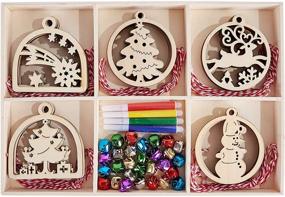 img 3 attached to Artmag 30pcs Unfinished Wooden Hanging Ornaments for DIY Christmas Decorations