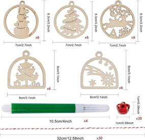 img 2 attached to Artmag 30pcs Unfinished Wooden Hanging Ornaments for DIY Christmas Decorations