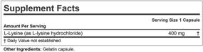 img 3 attached to 🔥 Андрю Лессман L-лизин 400 - естественный источник 100% чистой необходимой аминокислоты. Поддерживает сжигание жира, метаболизм энергии, кости, суставы и соединительные ткани. Без добавок - 90 капсул.