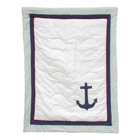 img 2 attached to 🚢Pam Grace Creations Anchors Away Blue/Red 6 Piece Baby Bedding Set: Полный и уютный комплект для кроватки