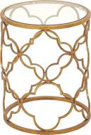 🌟 metal glass accent table by deco 79, 16" x 20", gold logo