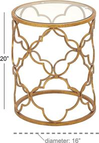 img 3 attached to 🌟 Metal Glass Accent Table by Deco 79, 16" x 20", Gold