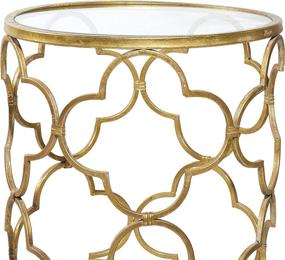 img 1 attached to 🌟 Metal Glass Accent Table by Deco 79, 16" x 20", Gold