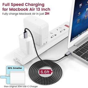 img 2 attached to VELOGK 30W USB C Fast Charger for iPad Pro 12.9 Gen 5/4/3, iPad Pro 11 ⚡ Gen 3/2/1, iPad Air 4, MacBook Air 13 inch, MacBook 12, with 6.6ft USB C to C Cord