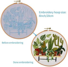 img 1 attached to 🌿 Beginner's Cross Stitch Set: 3 Pack Embroidery Starter Kit with Pattern Plants and Instructions - Perfect for DIY Decor in Living Room (Plants Flowers)