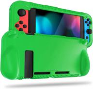 🎮 fintie silicone case for nintendo switch - soft [anti-slip] [shockproof] cover with ergonomic grip design, drop protection grip case (green) logo