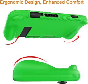 img 2 attached to 🎮 FINTIE Silicone Case for Nintendo Switch - Soft [Anti-Slip] [Shockproof] Cover with Ergonomic Grip Design, Drop Protection Grip Case (Green)