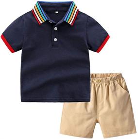 img 4 attached to Amropi Toddler Striped Outfits Clothes Boys' Clothing