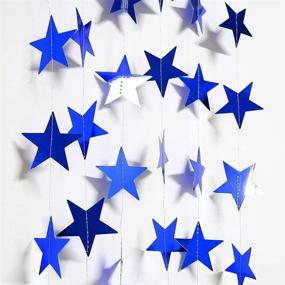 img 1 attached to 💙 Decor365 Reflective Blue Star Garlands: Stunning Frozen Birthday/Blue Silver Wedding/Engagement/Royal Baby Shower Decoration for Kids Room/Home Décor