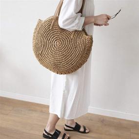 img 2 attached to Handbags Handwoven Natural Summer Shoulder Women's Handbags & Wallets: Perfect Accessories for Effortlessly Chic Style