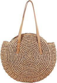 img 4 attached to Handbags Handwoven Natural Summer Shoulder Women's Handbags & Wallets: Perfect Accessories for Effortlessly Chic Style