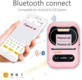 img 2 attached to YiHERO-YP1 Thermal Bluetooth Label Maker: Portable Business Labeling Machine for Barcode, Organizers, Crafters & more (Pink)