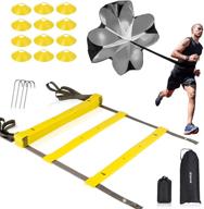 🏃 enhance speed & agility with xgear training set: tpe ladder, resistance parachute, 12 disc cones, 4 steel stakes логотип