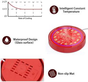 img 1 attached to Подогреватель для чашки кофе с умным термостатом и противоскользящей прокладкой - держите напитки горячими на офисном или домашнем столе.