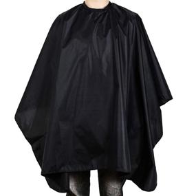 img 4 attached to 💦 LGYARONOX Waterproof Barber Cape with Snap Closure, Professional Salon Cape for Home Hair Cutting - Black, 59" x 51" - PACK OF 1