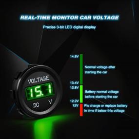 img 1 attached to Гарантия на водонепроницаемый мотоцикл Nilight Voltmeter