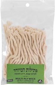 img 4 attached to 🕯️ Ner Mitzvah Natural Smokeless Cotton Wicks - 50 Count (Approx.) | 58 Ply Medium Thickness | Replacement Wicks for Oil Cup Candles