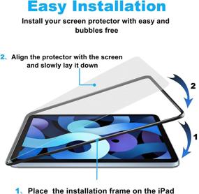 img 2 attached to 📱 ambison 2-Pack Matte Glass Screen Protector for iPad Air 4th Gen 10.9"/iPad Pro 11 (2021/2020/2018) with Install Frame - Anti-Fingerprint, Bubble-Free, No Glare for Drawing, Writing, and Gaming