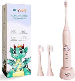 img 4 attached to 🦷 Rechargeable Kids Electric Toothbrush for Toddlers - 3 Cleaning Modes, Intelligent Timer, Waterproof IPX7, Easy & Comfortable Cleaning with 3 Soft Brush Heads (Pink)