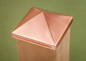 img 2 attached to 🔝 Solid Copper 4x4 Post Point Cap (3-1/2&#34; x 3-1/2&#34;) - Improved SEO