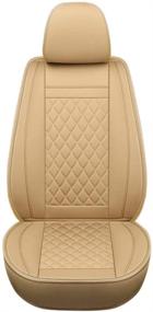 img 3 attached to 🐼 Front Car Seat Covers for Passenger and Driver Seats - GIANT PANDA - Fits Most Sedans, SUVs, Cars, Minivans - Beige