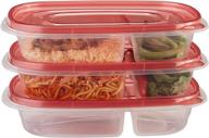 резиновые боксы rubbermaid takealongs с преградами для хранения пищи, 3.7 чашки, тонированный чили, набор из 3 штук логотип