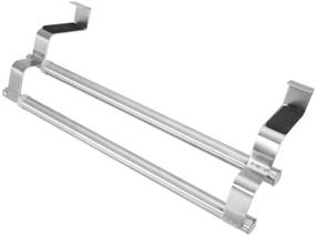 img 4 attached to 🛀 FTVOGUE Over Door Towel Rail Holder: Retractable Stainless Steel Bath Towel Bar Rack Shelf - No Drilling, Double Bar Efficiency