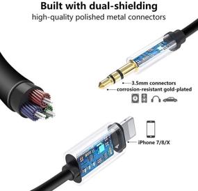 img 2 attached to Apple MFi Certified Car Aux Cord for iPhone - Lightning to 3.5mm Headphone Jack Adapter & Aux Audio Cord Car Stereo Cable - Compatible with iPhone 11/XR/XS/X/8/8P/7/7P - Support iOS 12 - 3.3Ft Length