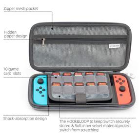 img 3 attached to 🐱 GeekShare Cat Ears Carry Case: Slim Travel Case for Nintendo Switch/Switch OLED Console & Game Accessories (Grey, Small)
