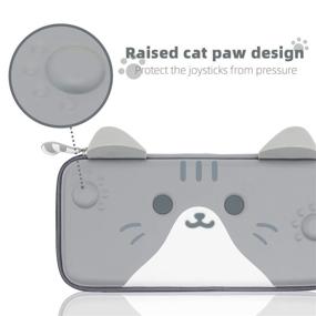 img 2 attached to 🐱 GeekShare Cat Ears Carry Case: Slim Travel Case for Nintendo Switch/Switch OLED Console & Game Accessories (Grey, Small)