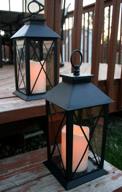 🏮 enhance your décor with black decorative led lanterns featuring cross bar design - includes pillar candle with 5 hour timer - hanging or sitting decoration - set of 2 - 13" h logo