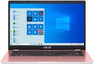 ноутбук asus e410 pink 14-дюймовый hd led intel celeron n4020 4 гб оперативной памяти 128 гб внутренней памяти emmc windows 10 логотип