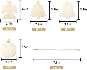 img 2 attached to 🎄 Set of 80 Unfinished Wooden Christmas Ornaments – 10 Pre-drilled Wood Slice Cutouts for Holiday Decorations, Painting, DIY Crafts