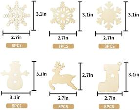 img 3 attached to 🎄 Set of 80 Unfinished Wooden Christmas Ornaments – 10 Pre-drilled Wood Slice Cutouts for Holiday Decorations, Painting, DIY Crafts